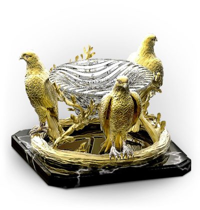Golden crystal bowl AGAUE | Natalis Luxus