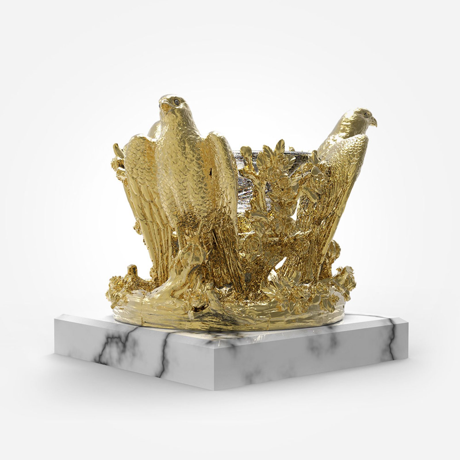 Ambrosia bowl - Gold, Crystal, Marble | Natalis Luxus